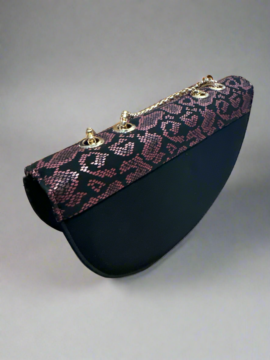 Dark ruby clutch purse & slip on heels