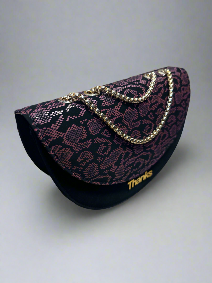 Dark ruby clutch purse & slip on heels