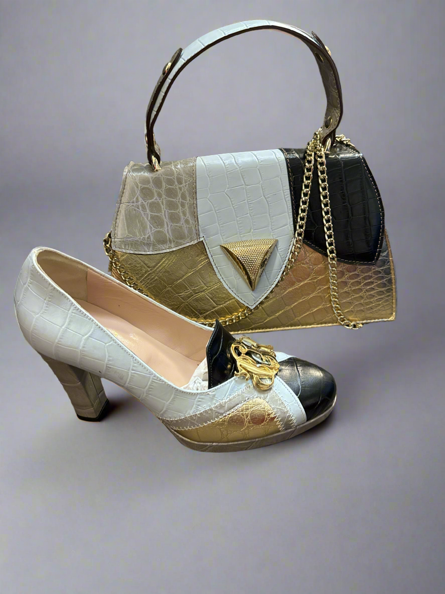 Gold Gator cerruti purse & heels (37) cerruti