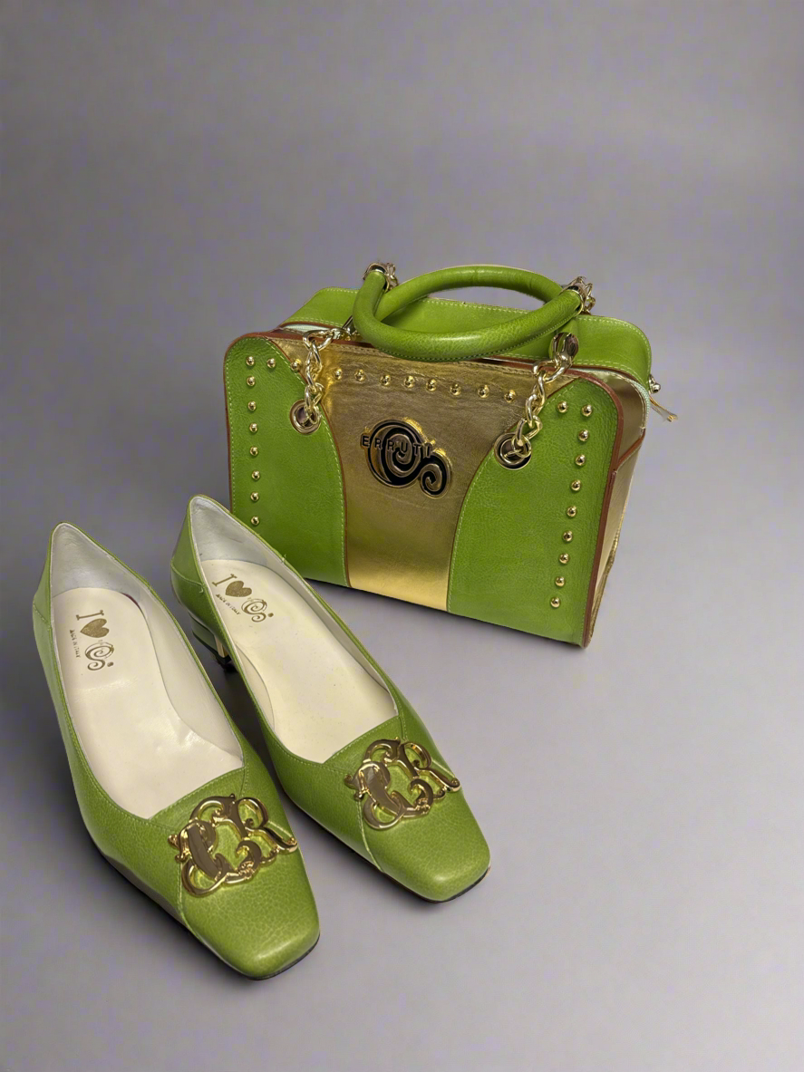 Earth green cerruti purse & heels (38)