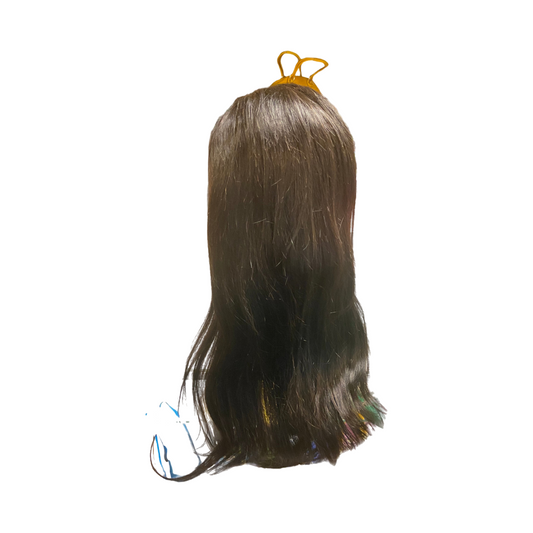 Black straight human hair wig 16 in