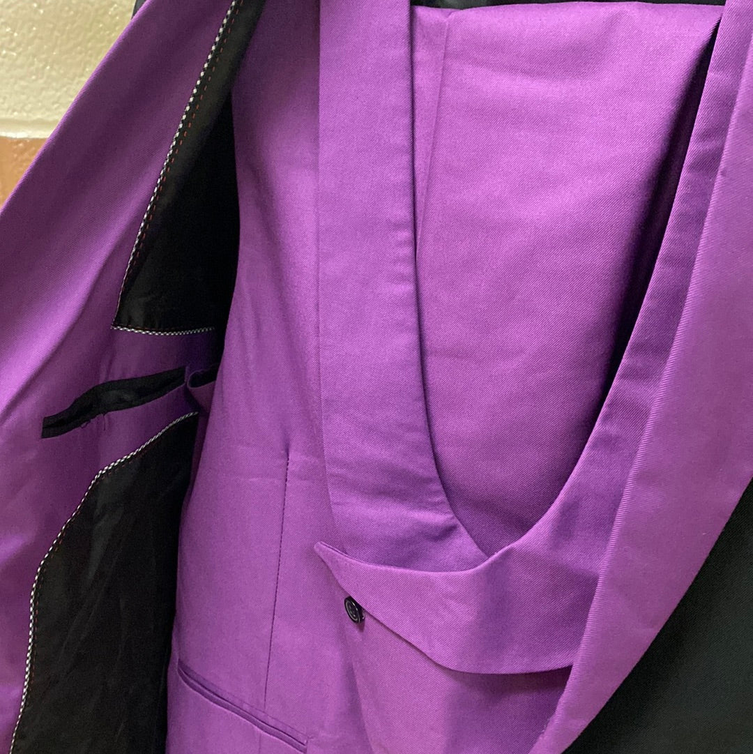 Purple & Black 3P peaked lapel suit