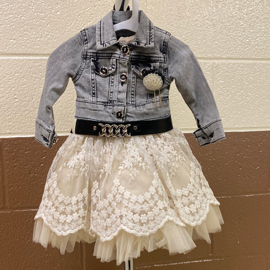 Kids dress & jean jacket with belt