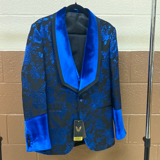 Blue & Black 3P Shawl lapel suit