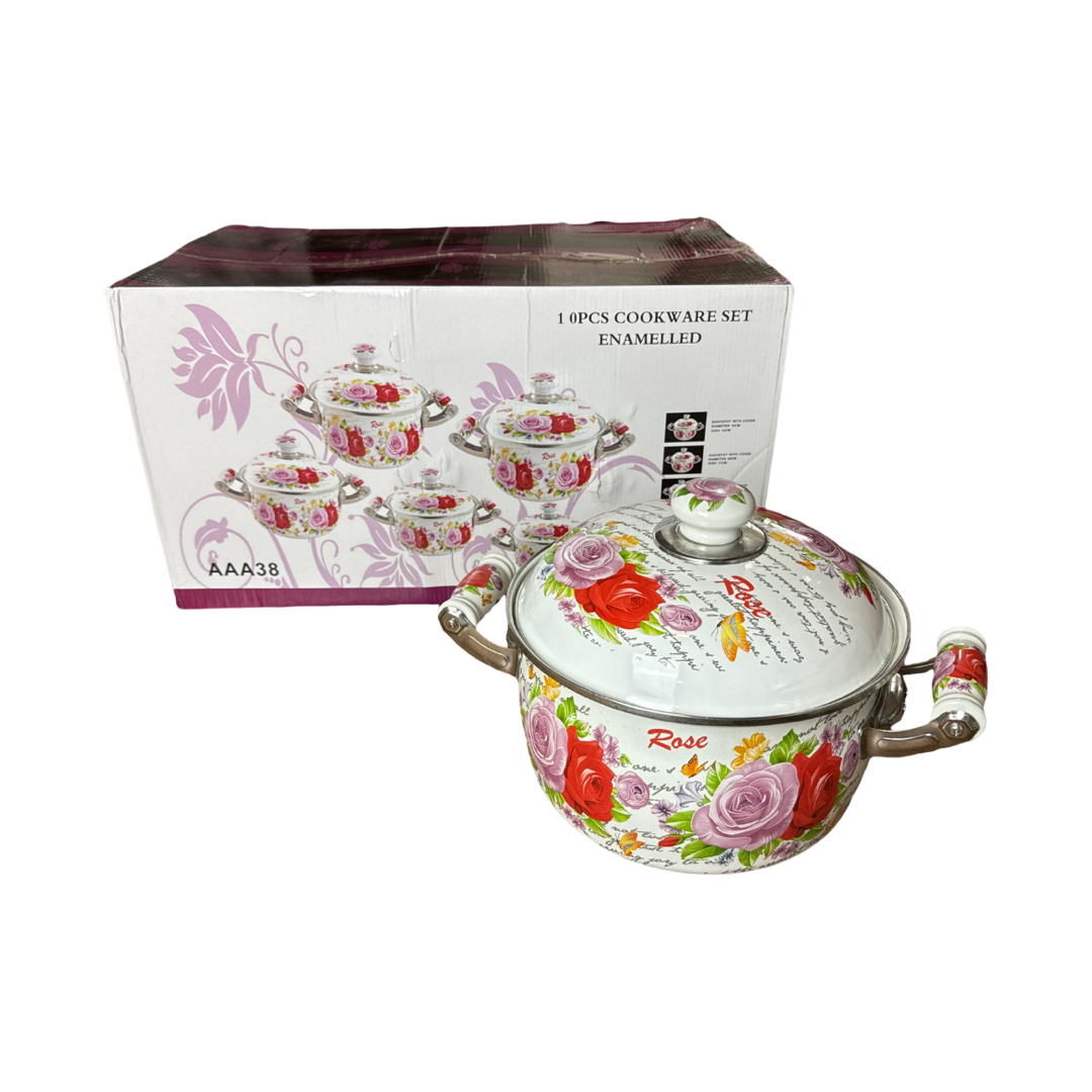 floral cookware 5pcs and set