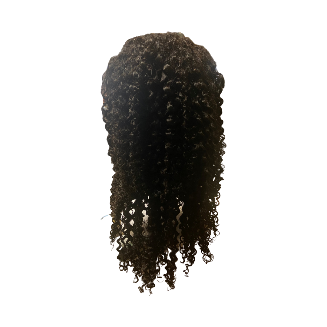 Black Jerry Curl human hair wig 16 in