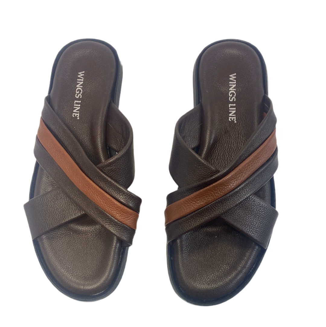 Wings line sandals brown