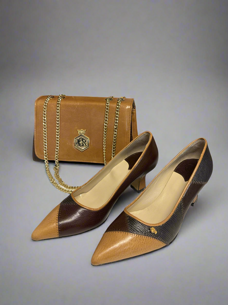 Brown Stitch cerruti purse & heels (37) cerruti