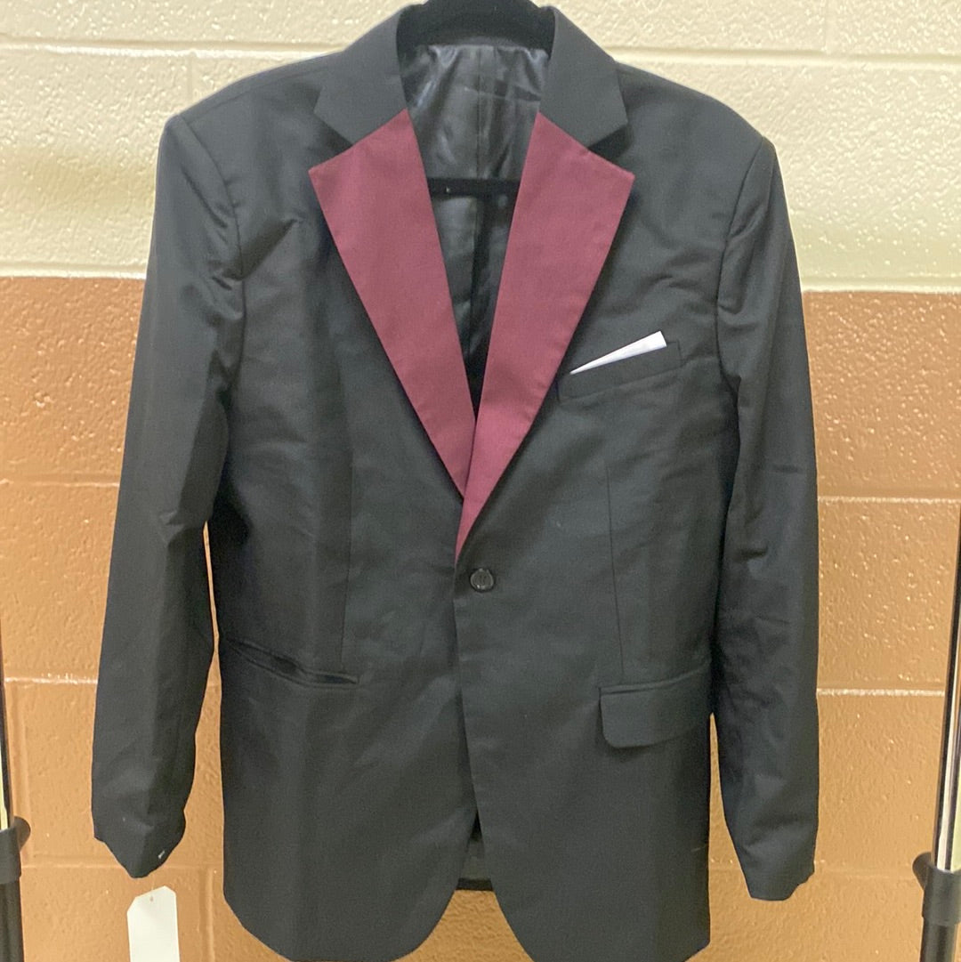 Red & Black 3P peaked lapel suit