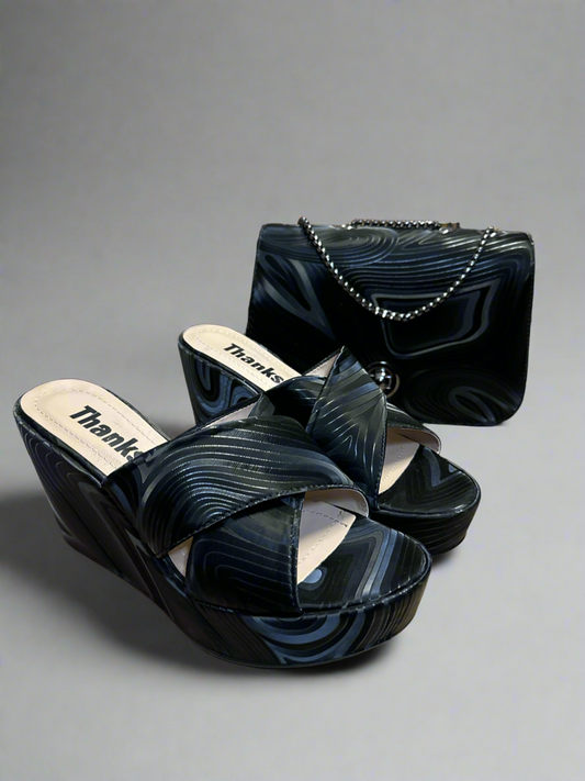 Blue Ocean Void clutch purse & slip on heels (37)