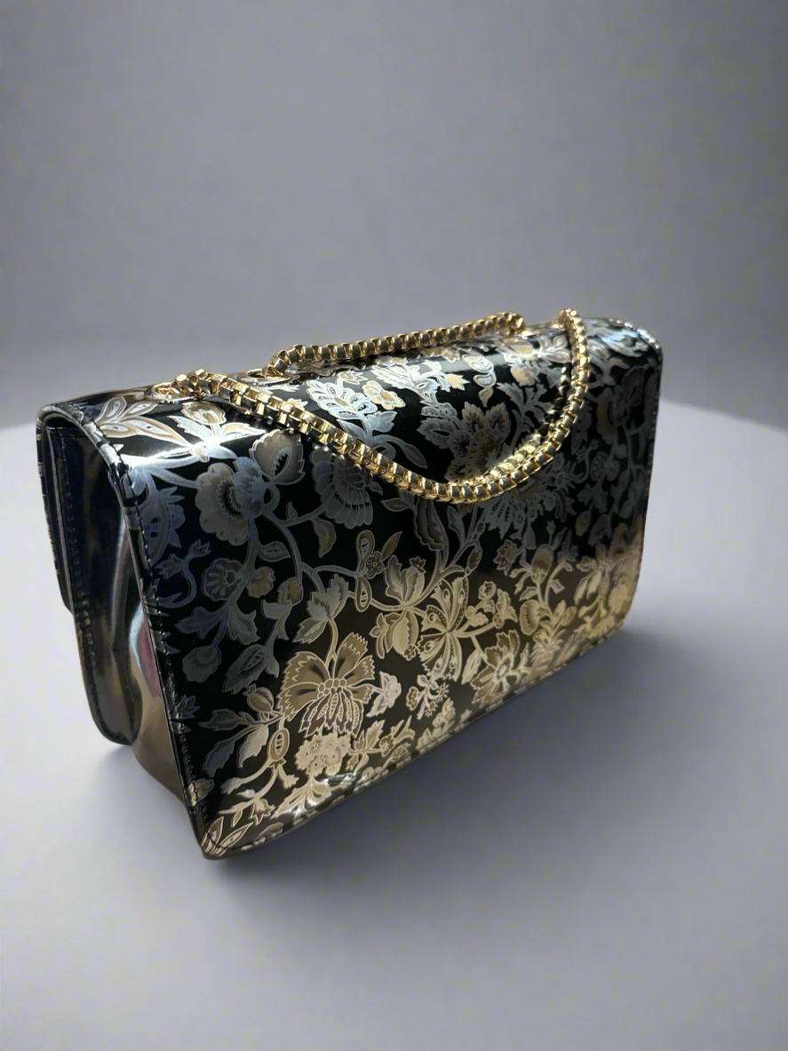 Floral had purse clutch purse & slip on heels (39)