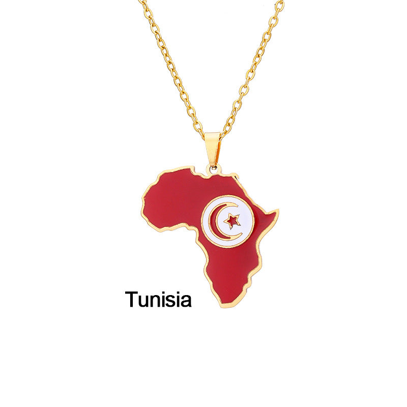 African Flag neckless (Stainless Steel, no fade)