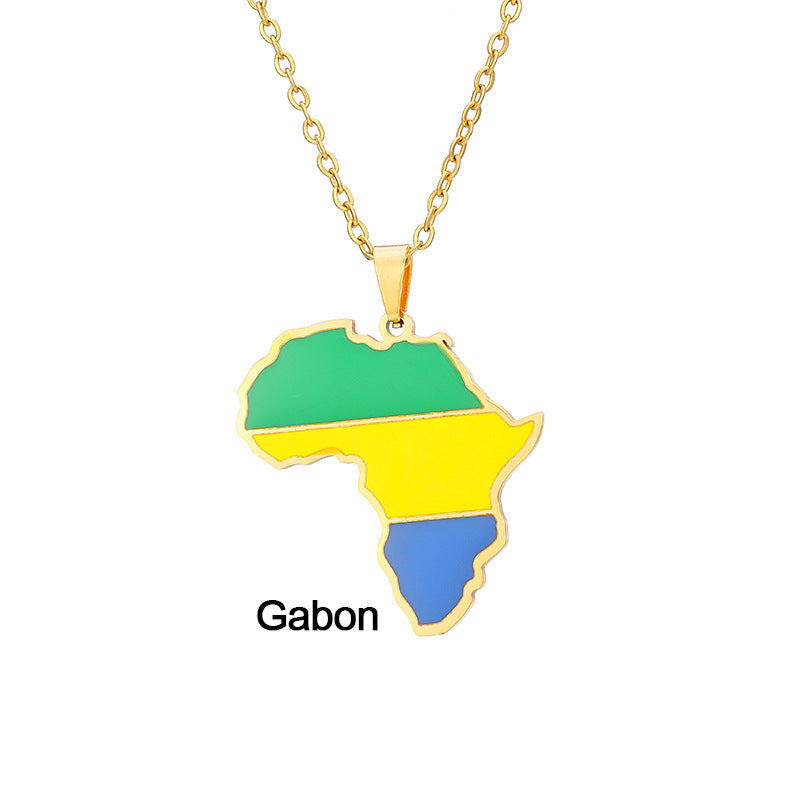 African Flag neckless (Stainless Steel, no fade)