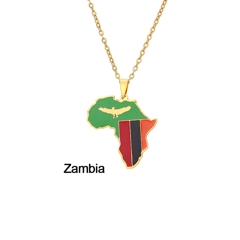 African Flag neckless (Stainless Steel, no fade)