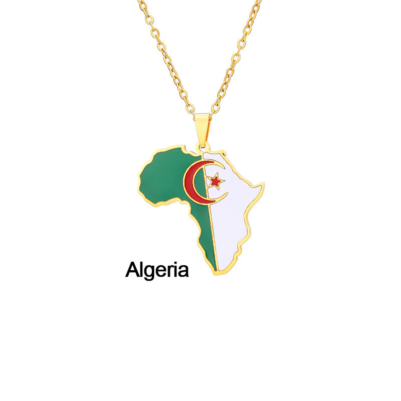 African Flag neckless (Stainless Steel, no fade)