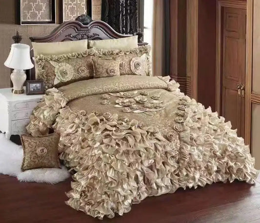 Copy of Tan Heavy Bed Sheets & Pillow Covers rose flare