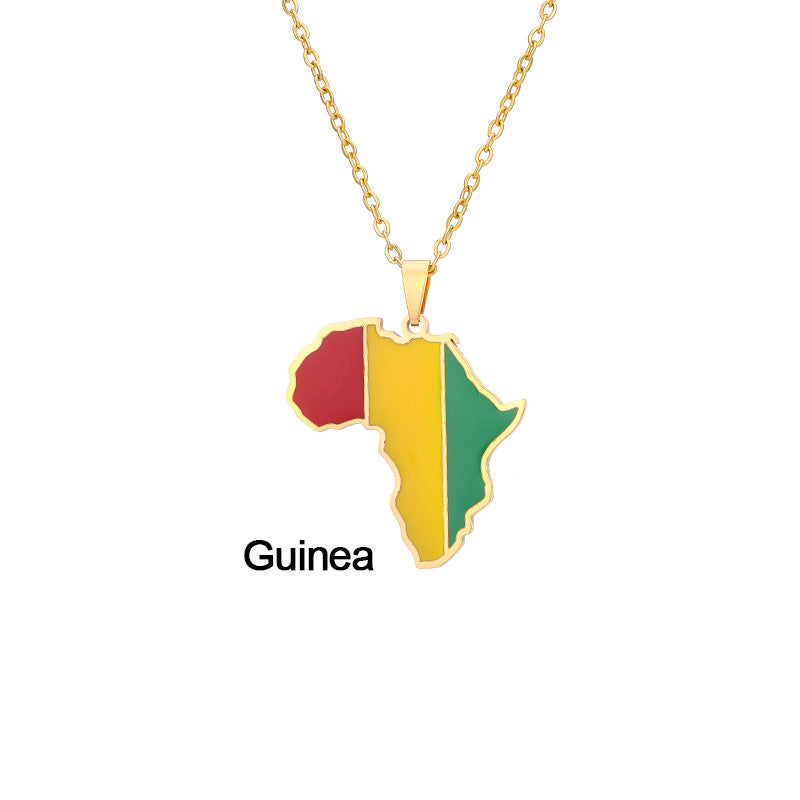 African Flag neckless (Stainless Steel, no fade)