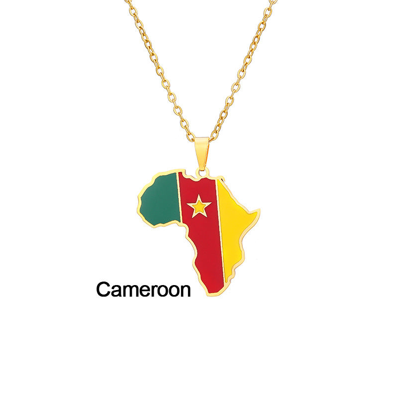 African Flag neckless (Stainless Steel, no fade)