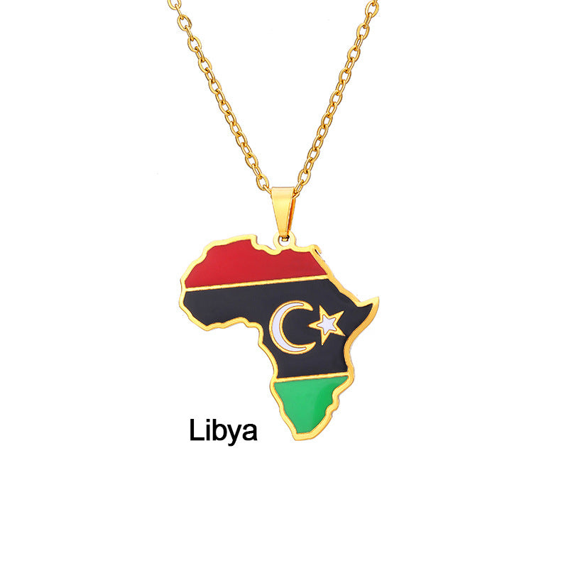 African Flag neckless (Stainless Steel, no fade)