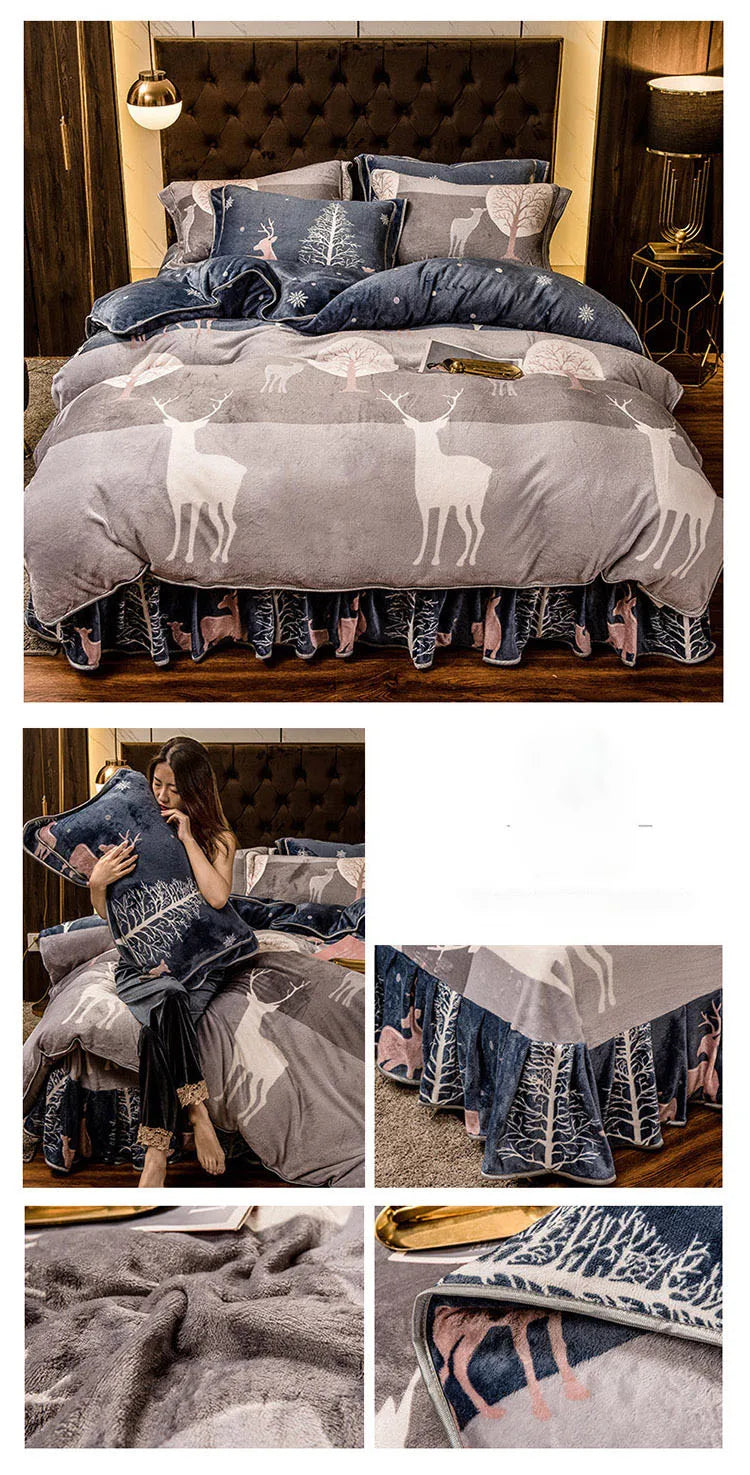 Fleece Warm Luxury Queen Size Bedding Set