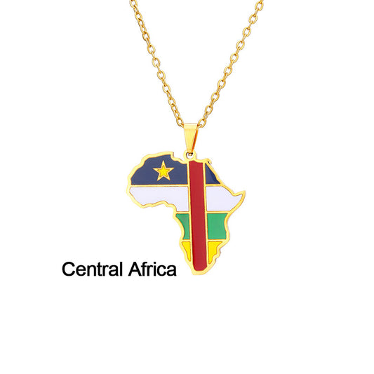 African Flag neckless (Stainless Steel, no fade)