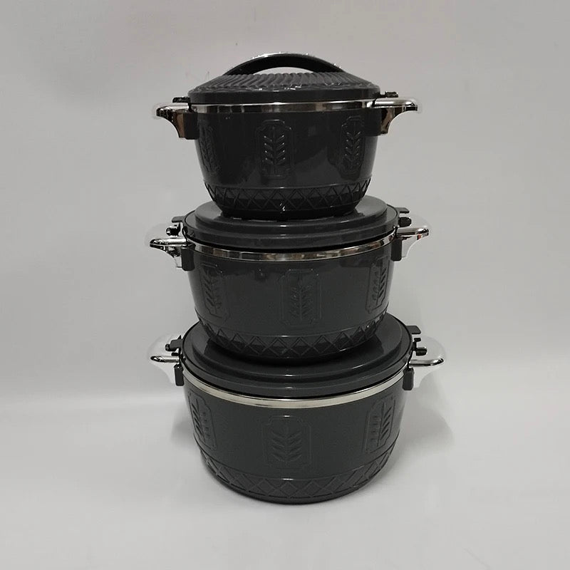 Hot Pot food wormer black 3/4 Pcs set