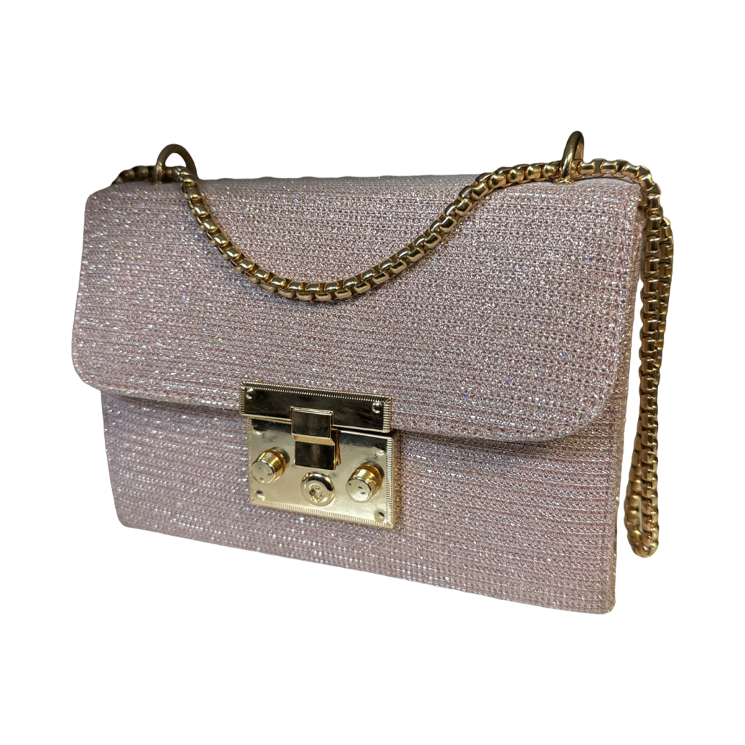 Shimmer pink mini hand bag