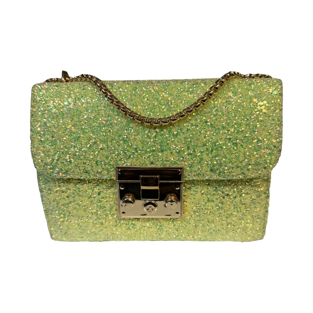 Shimmer lime mini hand bag