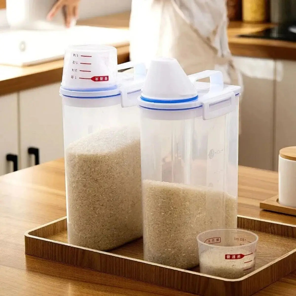 Food Storage Canister With Measuring Cup