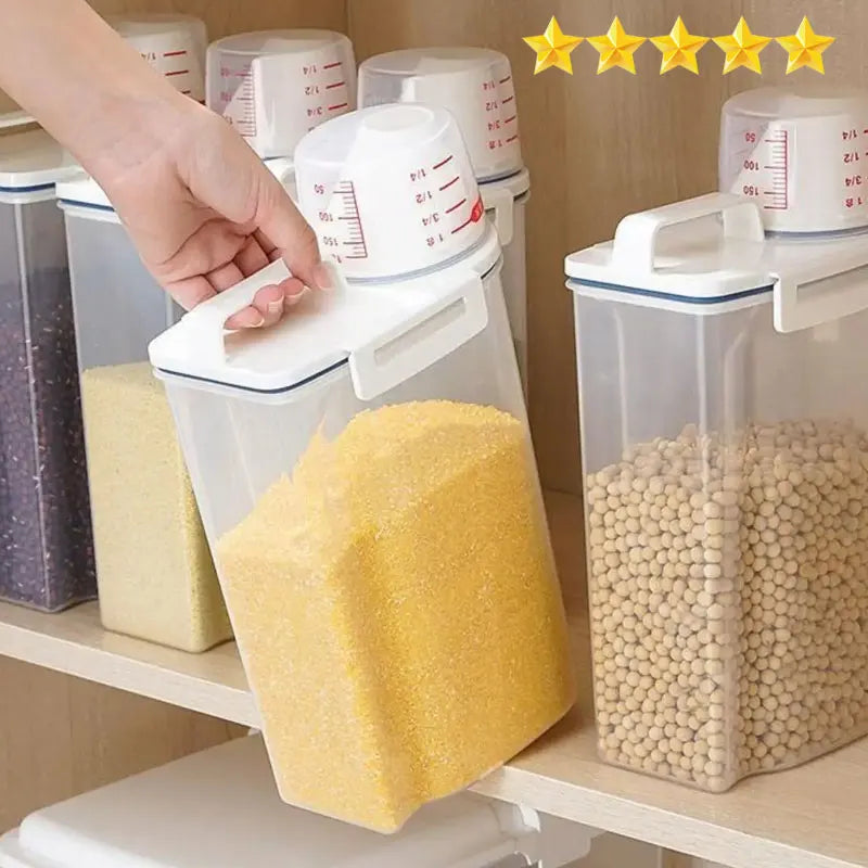 Food Storage Canister With Measuring Cup