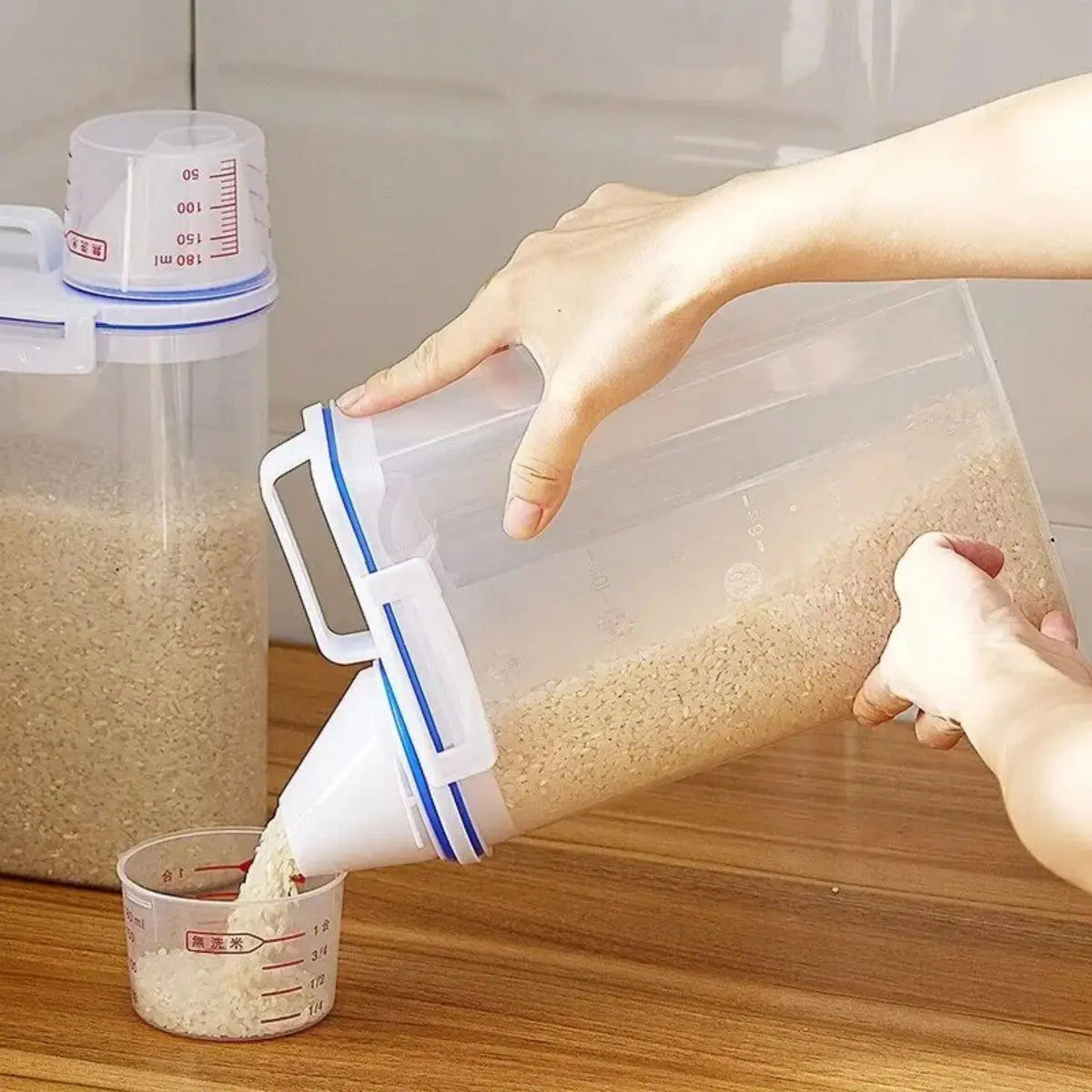 Food Storage Canister With Measuring Cup