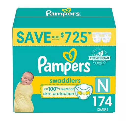 Pampers Swaddlers Softest Ever Diapers (Sizes: Newborn -7)