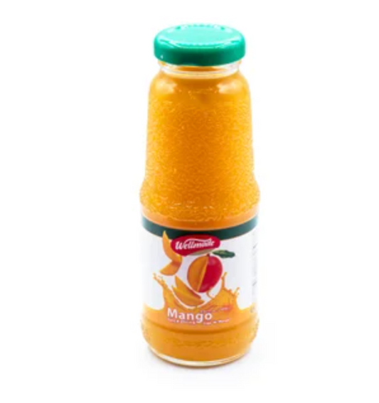 Mango mini juice drink 250ml glass bottle wellmade