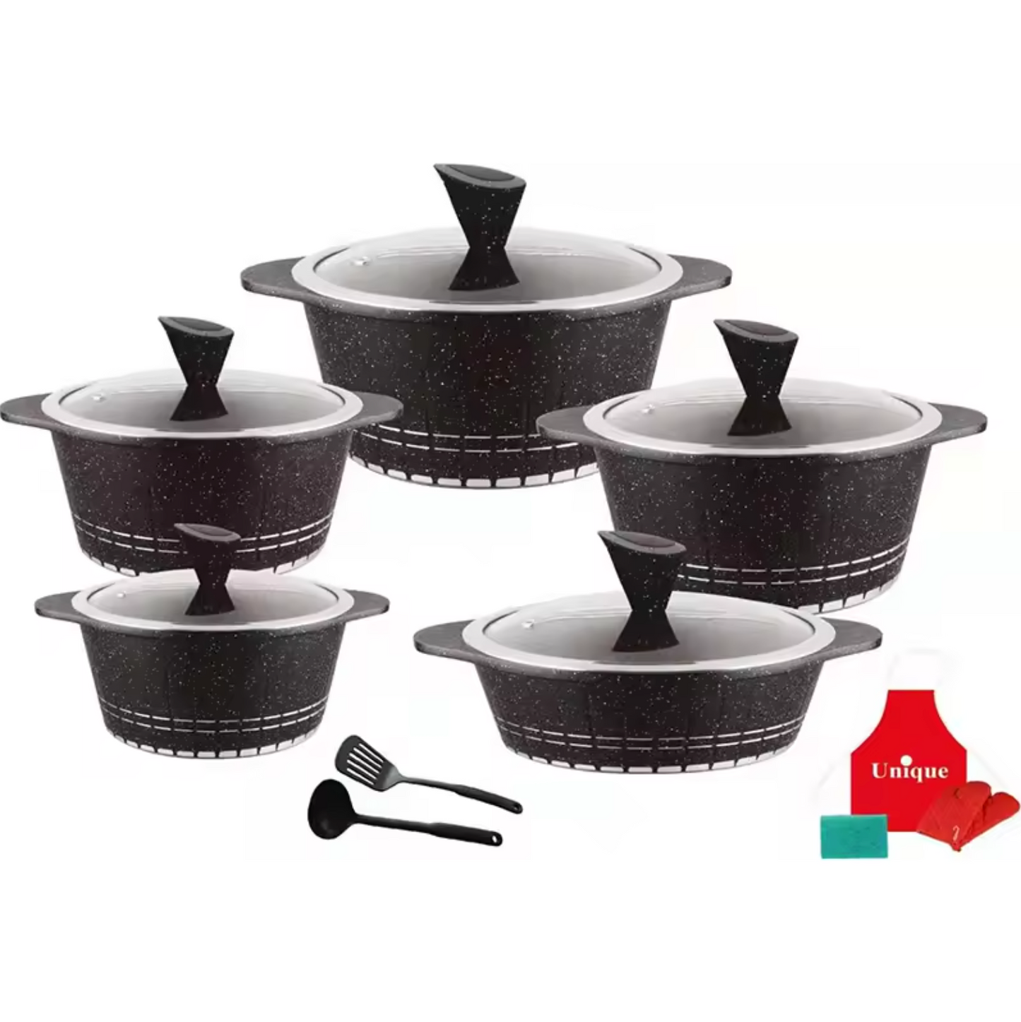 Marble Coated Cookware 5 pcs Set