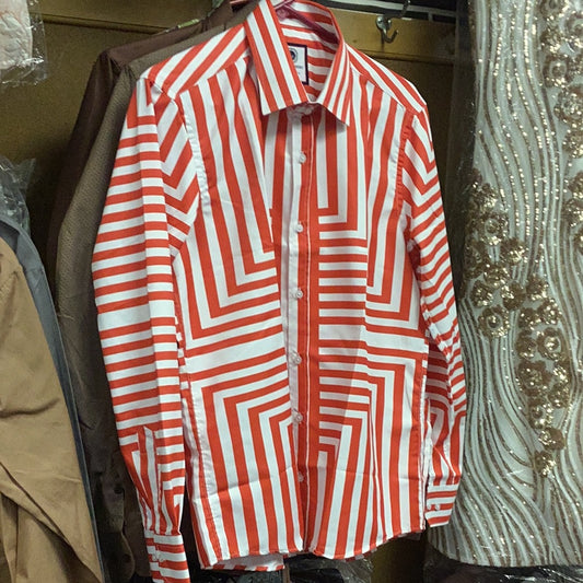 Red striped dress shirts