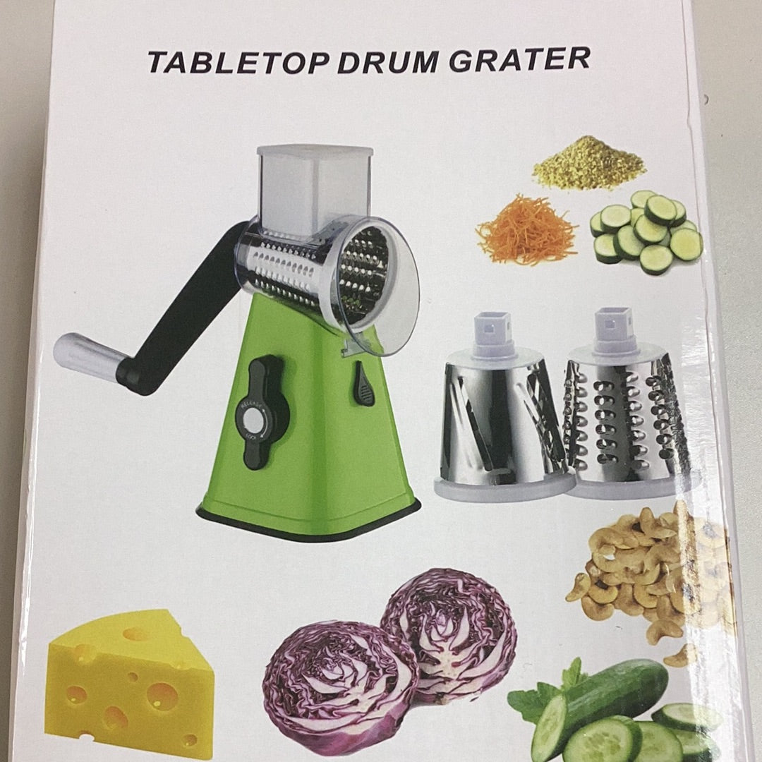 Tablet top drum grater