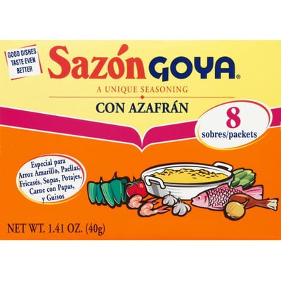 Sazón Goya  CON AZAFÁN 8 pack