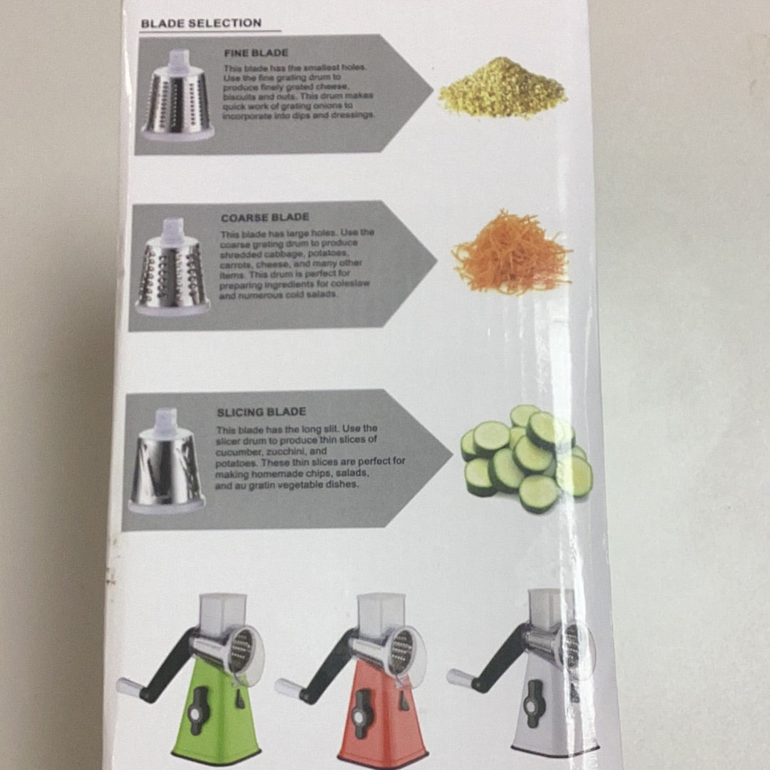 Tablet top drum grater