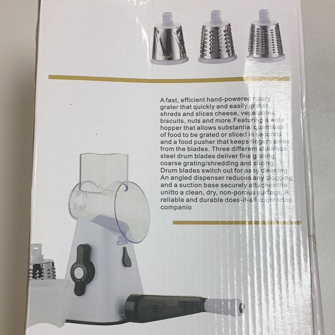 Tablet top drum grater