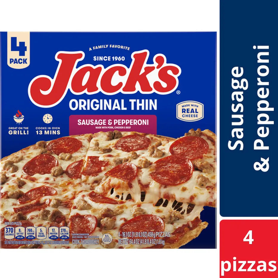 Jack's Original Thin Pepperoni Frozen Pizza (4 pk.)