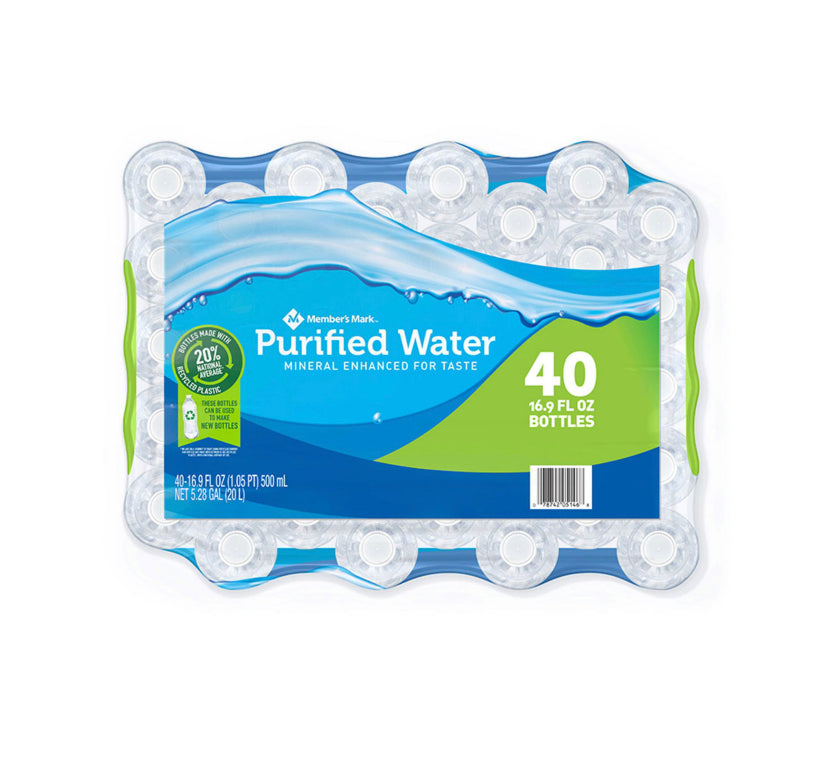 Purified water 40 pack Members Mark