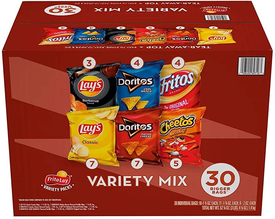 Frito lay variety pack 30 bigger bags